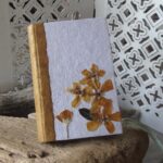 Conteur Fleurs de pommier, carnet reliure artisanale, papier coton