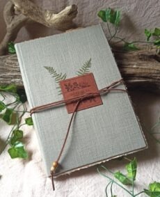 Herbier papier coton indigo, reliure artisanale, L'arbre à papier