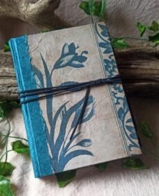 Le conteur n°2, papier coton indigo, reliure artisanale, L'arbre à papier, artisan d'art